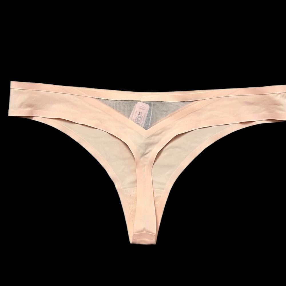 Victoria's Secret Very Sexy Illusions Mesh Detail Sexy Thong panty Peach